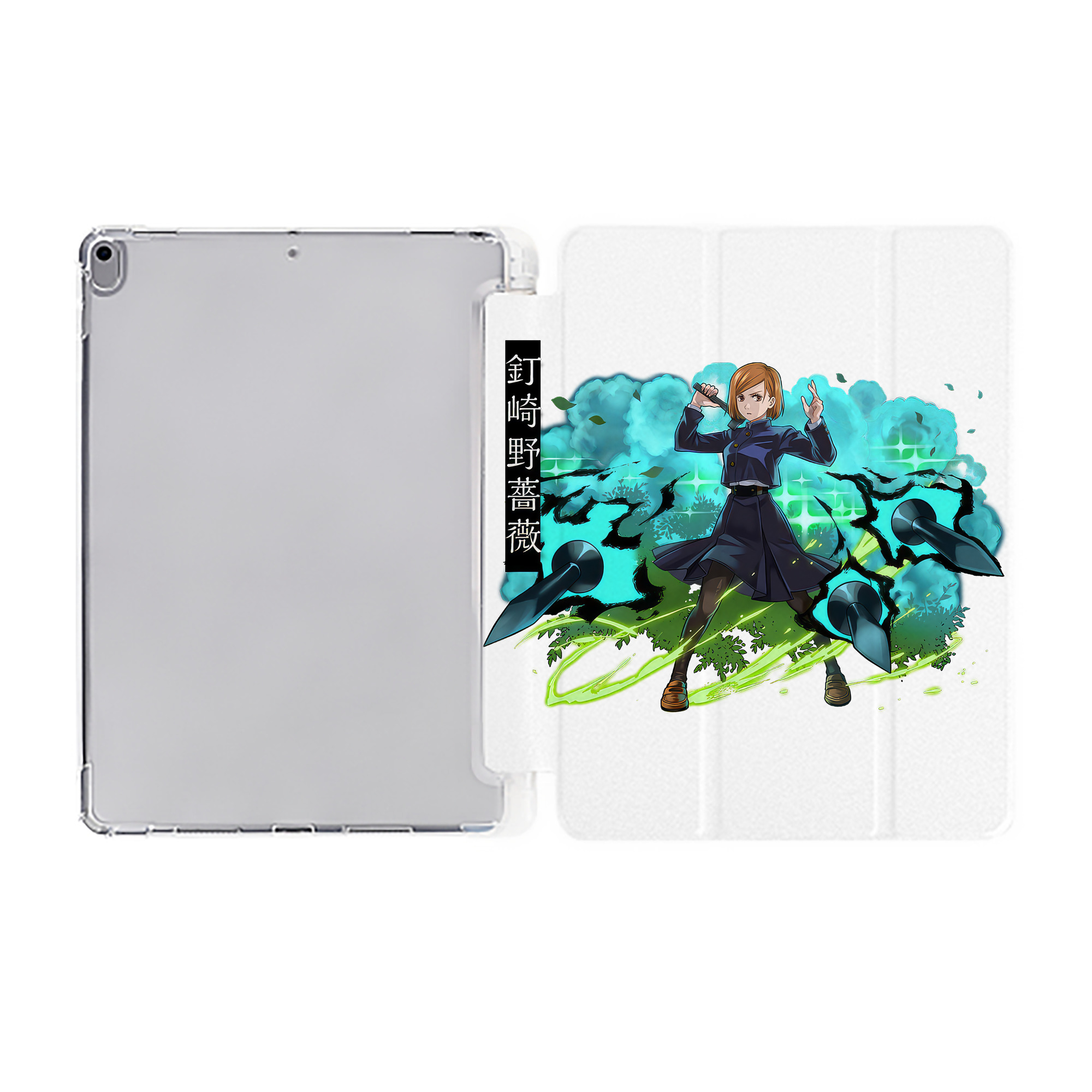 （画像用） 呪術廻戦 Jujutsu Kaisen IPad ケース ペン収納付き 三つ折りスタンド PUレザー×シリコン 対応機種9.5/10.5/10.9インチ